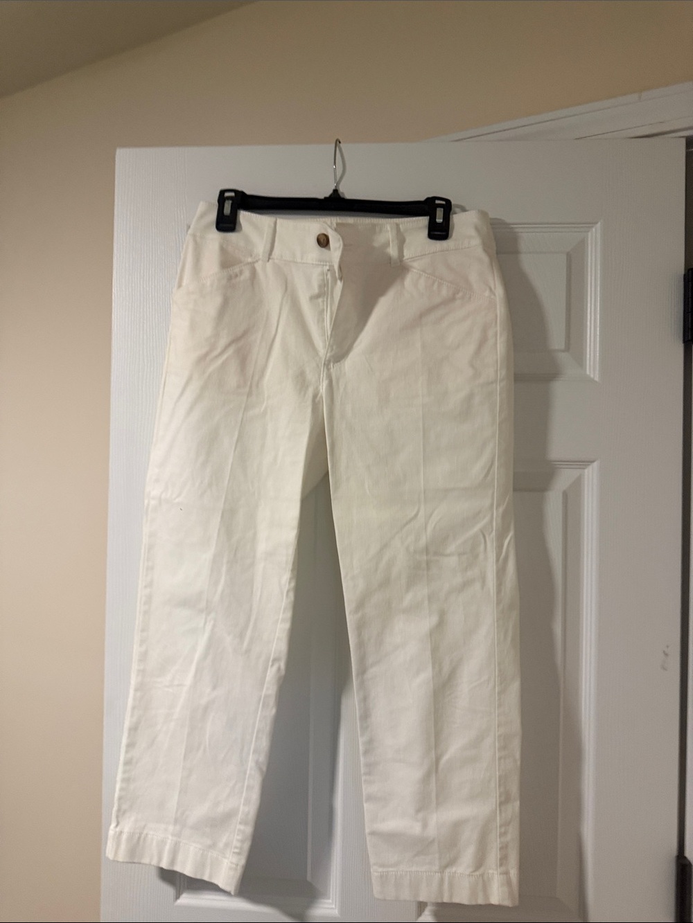 LOFT Cream Straight-Leg Jeans